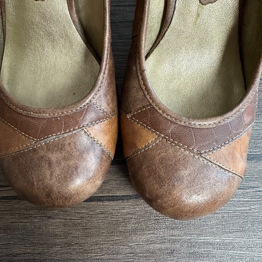 *MADDEN GIRL* Brown Danceer Faux Leather Patchwork Heels Size 6 - Picture 6 of 13